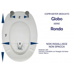 Copriwater coprivaso sedile tavoletta modello Ronda, ceramica Globo