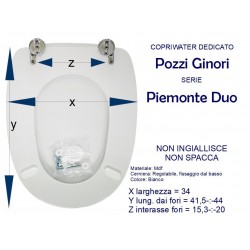 Copriwater coprivaso sedile tavoletta modello  PIEMONTE DUO, POZZI GINORI