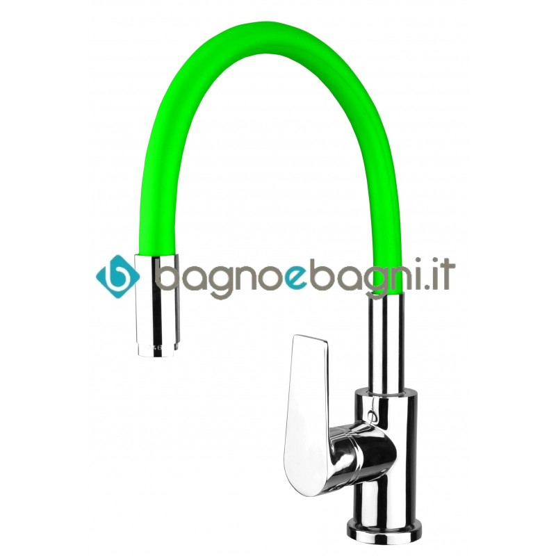 Miscelatore TM MIXER monocanna lavello canna alta linea PONGO VERDE