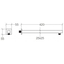 Braccio doccia quadro