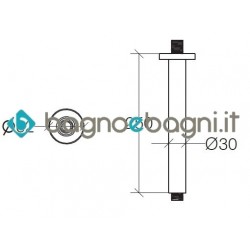 Braccio doccia a soffitto, tondo